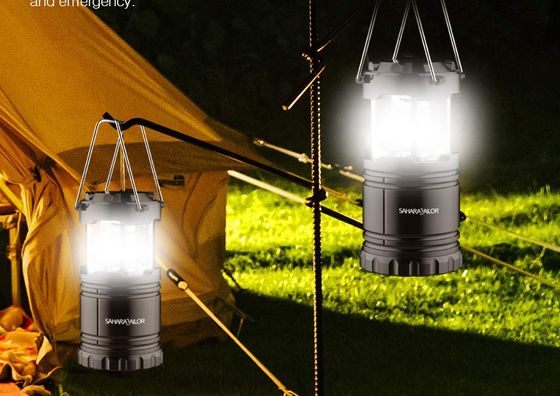 Battery Powered Lantern On Tent