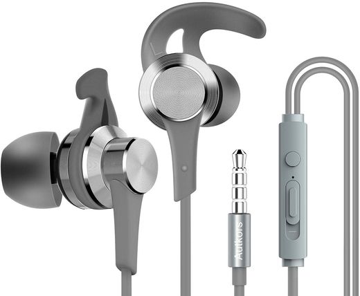 In-Ear Headphones With Mic In Silver Grey