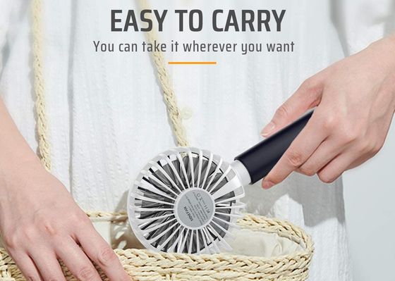 Hand Held Battery Operated Fan In Light Blue With Box
