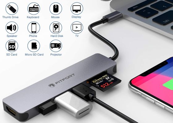 USB-C SD Card Reader Adapter With Black Cable