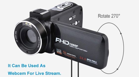Camcorder With Microphone And Rotating Screen