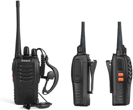 Walkie Talkies With Black Wired Earpieces