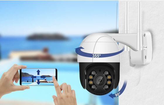 Outdoor Rotating CCTV Dome Camera In White