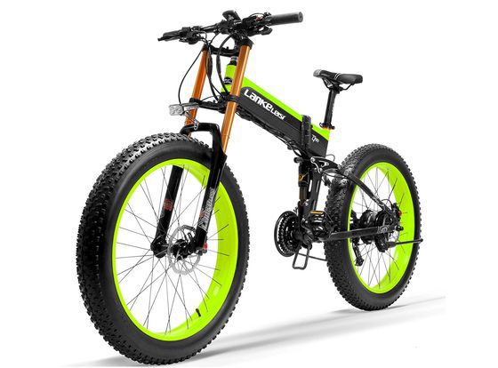 Fat Tyre E-Bike With Yellow Frame