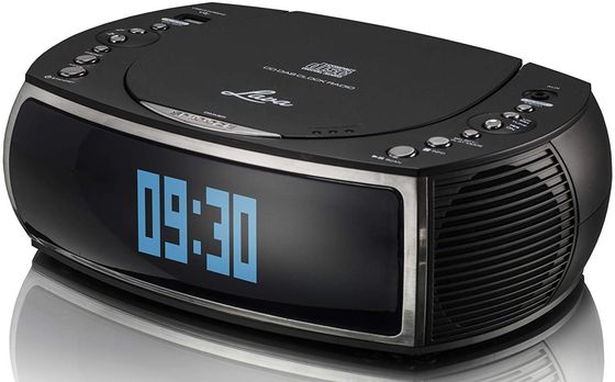 CD Alarm Clock Radio With Blue LCD Digits