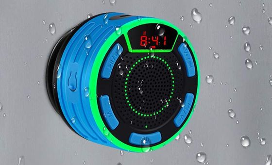 Bluetooth Shower Speaker With LED Clock