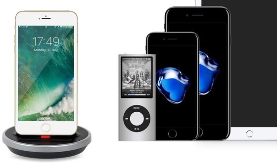 Dock Station Audio Speaker With iPad And iPhone Docked