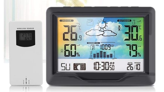 Indoor Outdoor Weather Station With White Sensor