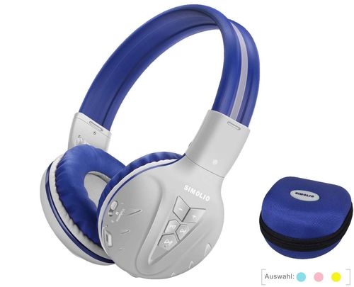 Wireless Headphones With White Blue Exterior