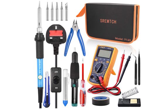 Soldering Iron Kit With Blue Pliers