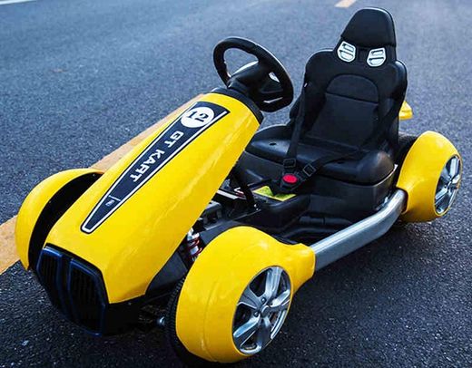 Fast Electric Go Kart In Bright Yellow