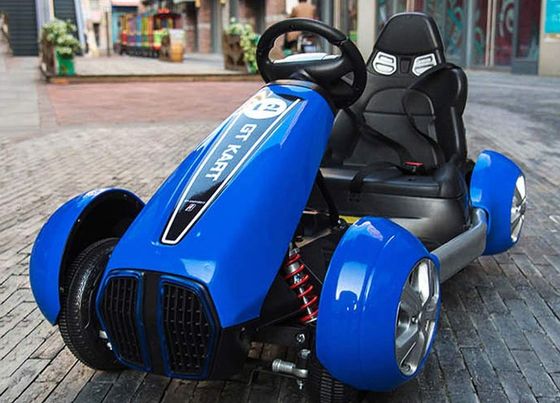 Blue Go Kart With Black Padded Seat