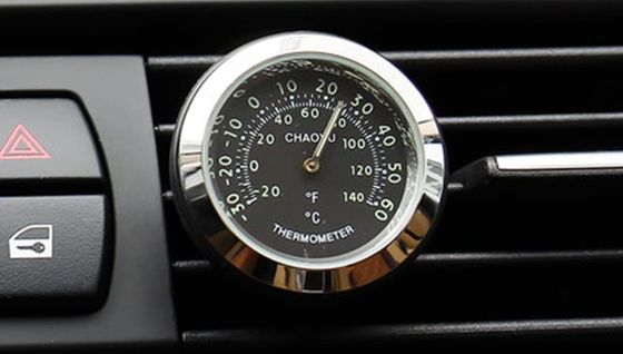 Mini Car Thermometer With Chrome Finish
