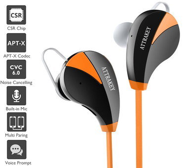 Value In Ear Headphones With Orange Wire