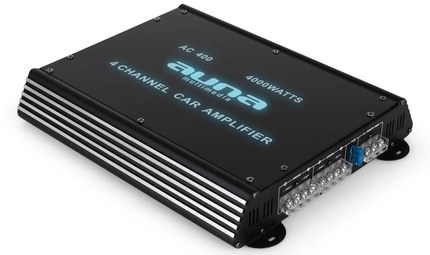 RCA Compact Car Amplifier With Black Steel Exterior
