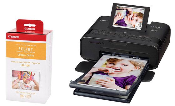 Small Photo Printer In Smooth Black