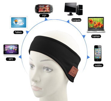 Headphone Band For Jogging In Dark Stretch Fabric