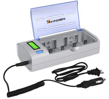 Universal Battery Charger 4 Slot With Clear Lid