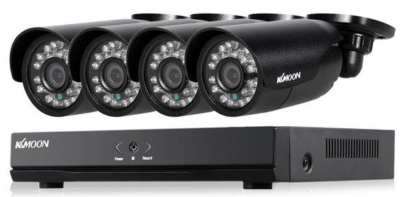 4 Cam HD CCTV Black Cameras