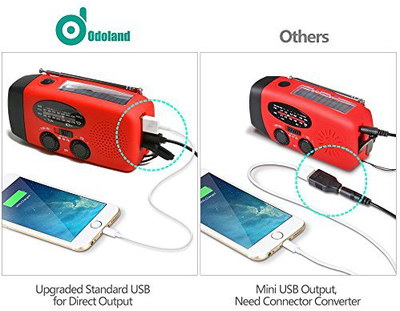 Hand Held Cell Phone Charger With Radio In Red