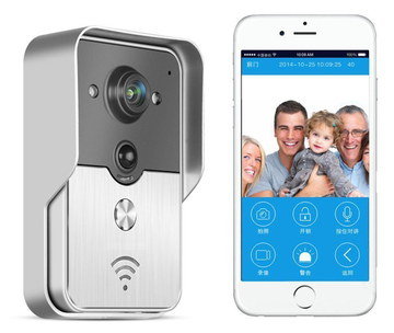Video Wireless Door Camera With White Mobile