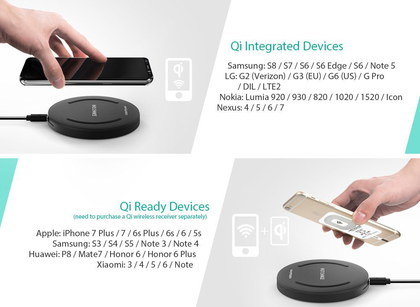 Qi Wireless Charging Station With Mobile Above Pad