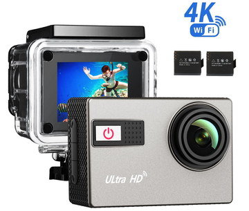 Black WiFi 4K Action Camera With SD