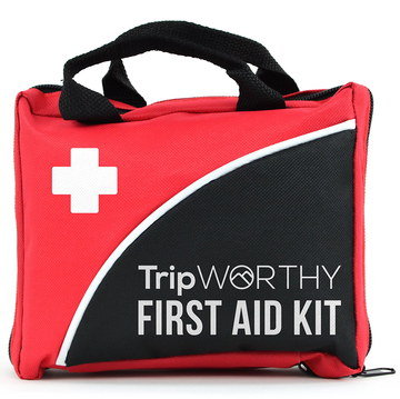 Vehicle 1st Aid Kit In Red With Black Strap