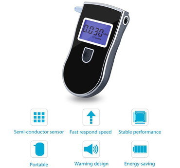Compact LCD Personal Breathalyzer With Sensor