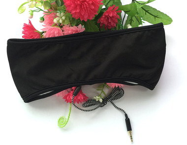 Sleep Headphone In Black Mask Style With Flowers