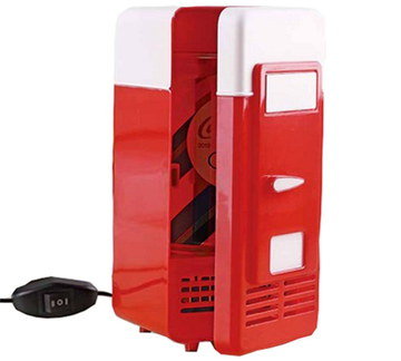 USB Small Mini Fridge In Red And White