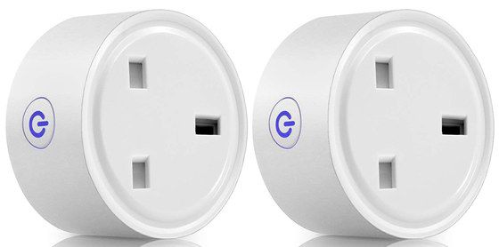 2 Round Smart App Controlled Plugs In White