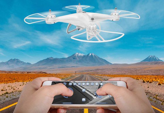 Quadcopter Drone With Camera In All White