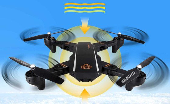 Drone With Live Camera In Black With White Stripe