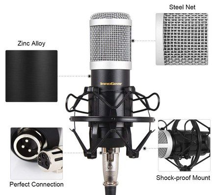Condenser Cardioid Microphone With Steel Net