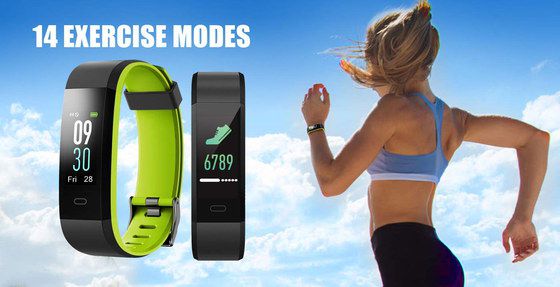 Heart Rate Fitness Tracker In Black And Yellow