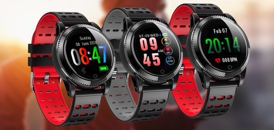 Fitness Smartwatch In Red And Black