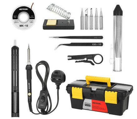 Small Soldering Iron With Black Yellow Tool Box