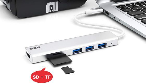 Steel Multi Port USB Adapter With SD Slot