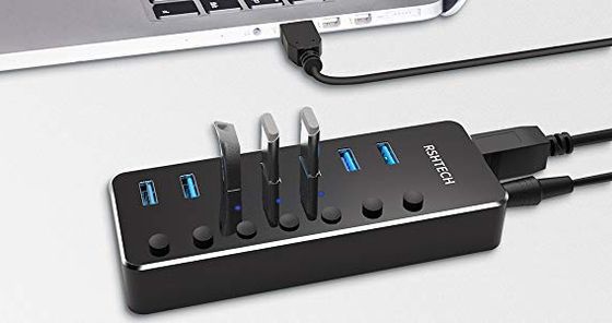 USB Port Hub With Black Switches