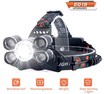 Head Light For Runners With Red LED
