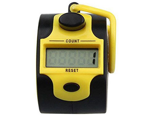 Hand Click Counter In Black And Yellow