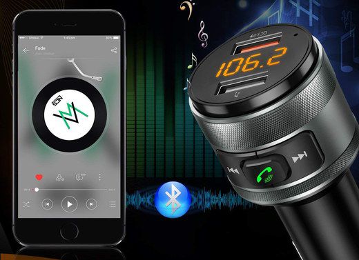 FM Transmitter Bluetooth Receiver With USB Slot