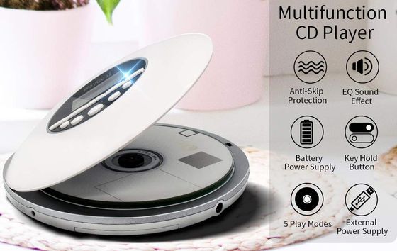 Portable Compact Disc Player In White