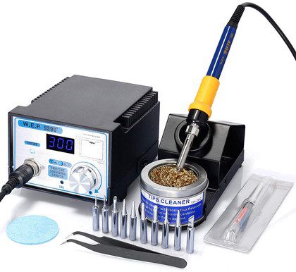 Soldering Iron Station With Cleaner Tin