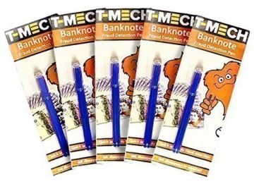 5 Pack Money Detector Pens In White And Brown Packaging