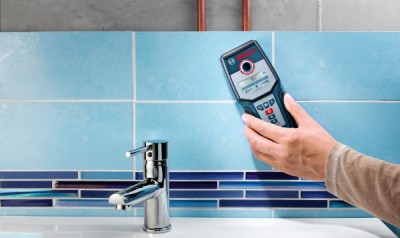 Live Wire And Pipe Scanner In Blue, In Bathroom
