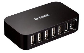 7 Port USB Hub In Black