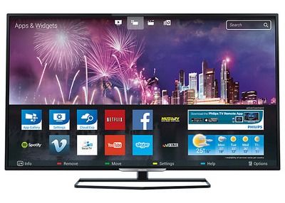 LED HD TV 55 Inch In Blue Start Screen