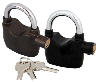 Security Padlock Locks In Black And Grey Exterior